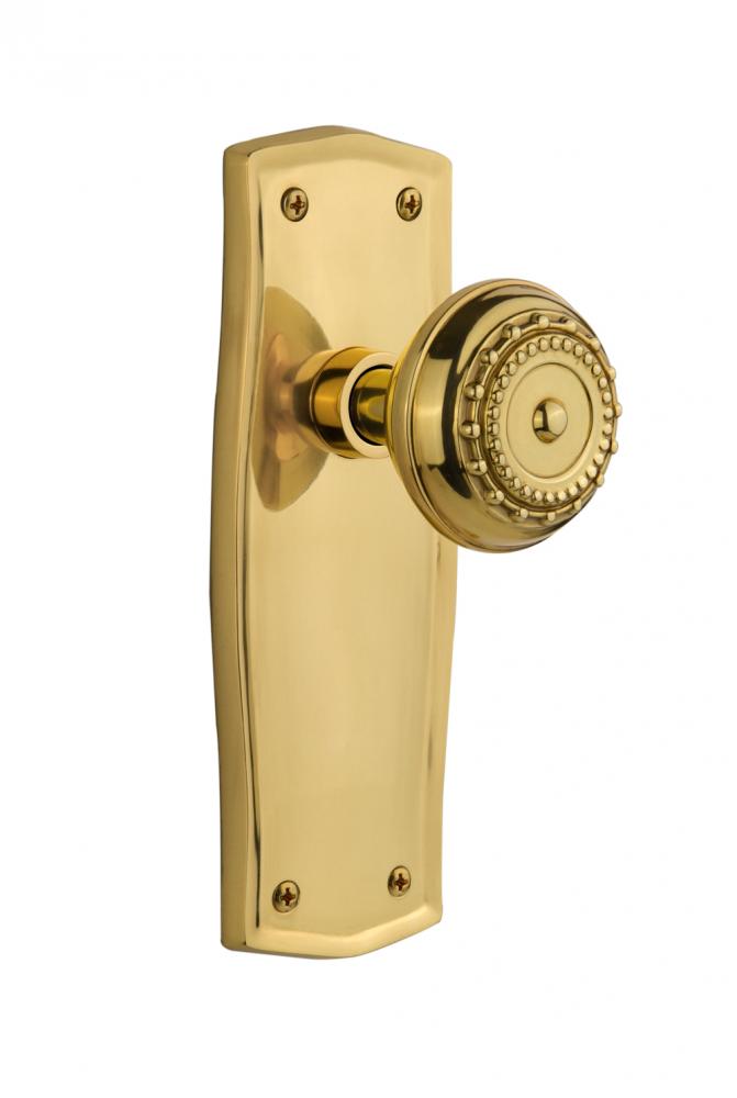Nostalgic Warehouse Prairie Plate Privacy Meadows Door Knob in Polished Brass