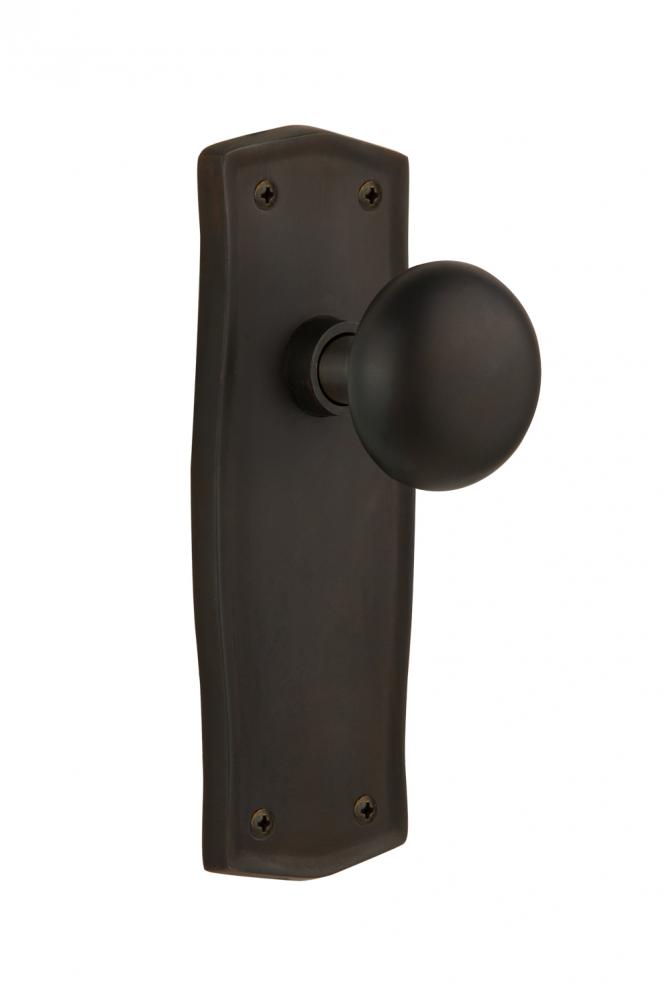 Nostalgic Warehouse Prairie Plate Privacy New York Door Knob in Oil-Rubbed Bronze