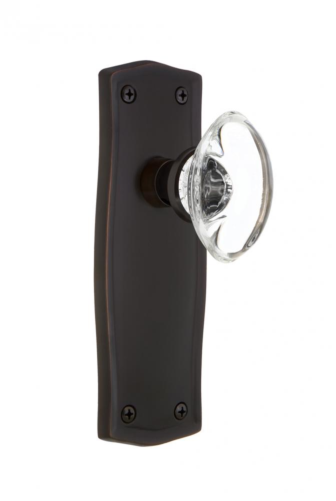 Nostalgic Warehouse Prairie Plate Privacy Oval Clear Crystal Glass Door Knob in Timeless Bronze