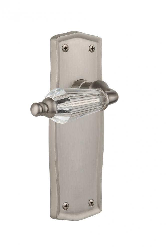 Nostalgic Warehouse Prairie Plate Privacy Parlor Lever in Satin Nickel