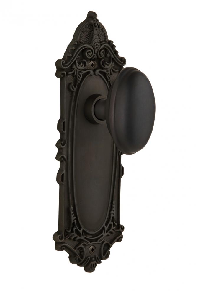 Nostalgic Warehouse Victorian Plate Privacy Homestead Door Knob in Oil-Rubbed Bronze