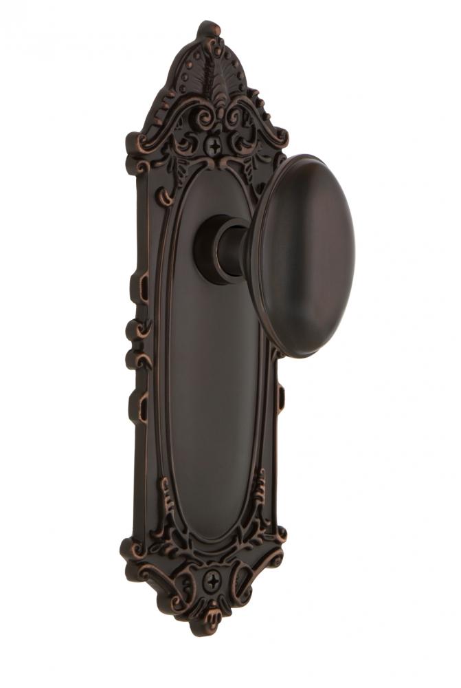 Nostalgic Warehouse Victorian Plate Privacy Homestead Door Knob in Timeless Bronze