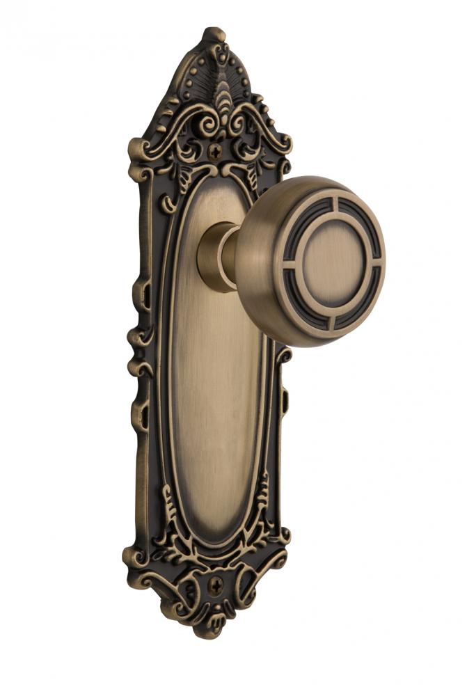 Nostalgic Warehouse Victorian Plate Privacy Mission Door Knob in Antique Brass