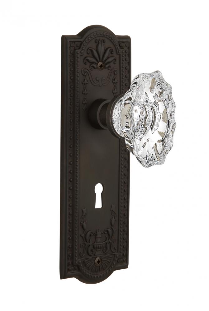 Nostalgic Warehouse Meadows Plate with Keyhole Privacy Chateau Door Knob in Oil-Rubbed Bronze