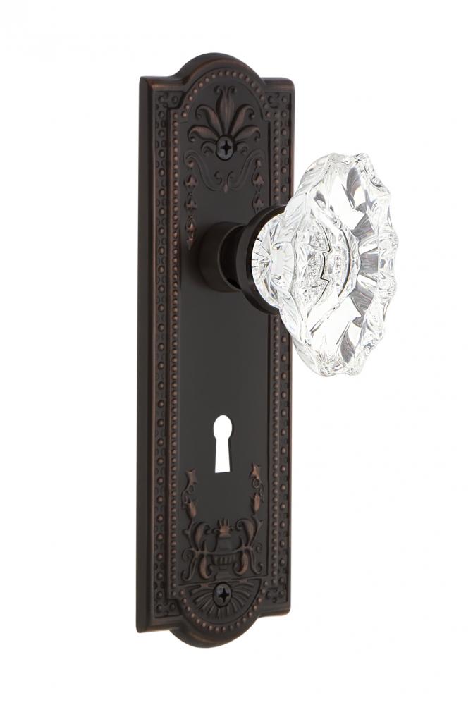 Nostalgic Warehouse Meadows Plate with Keyhole Privacy Chateau Door Knob in Timeless Bronze