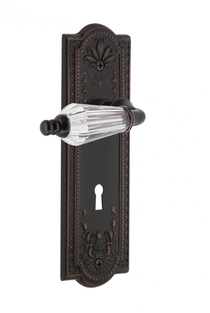Nostalgic Warehouse Meadows Plate with Keyhole Privacy Parlor Lever in Timeless Bronze