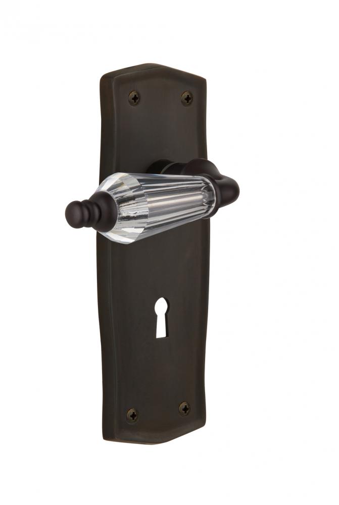 Nostalgic Warehouse Prairie Plate with Keyhole Privacy Parlor Lever in Oil-Rubbed Bronze