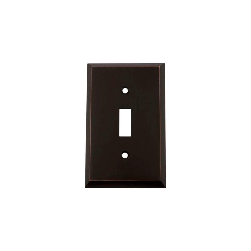 Nostalgic Warehouse New York Switch Plate with Single Toggle in Timeless Bronze