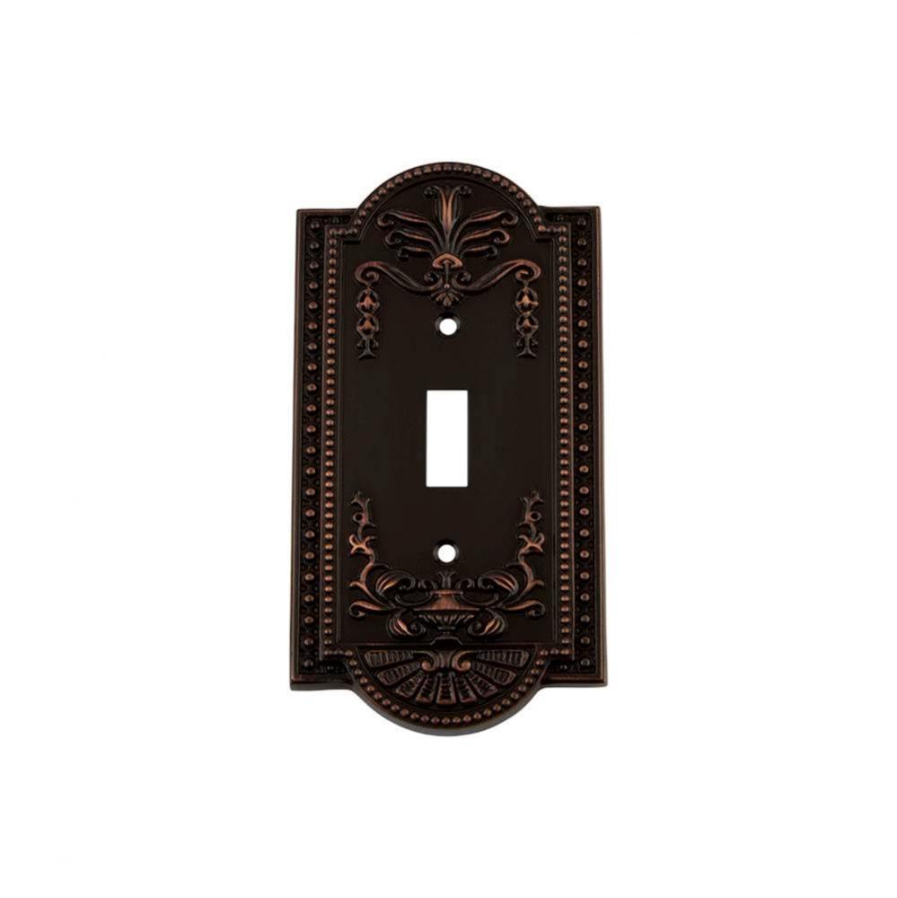 Nostalgic Warehouse Meadows Switch Plate with Single Toggle in Timeless Bronze