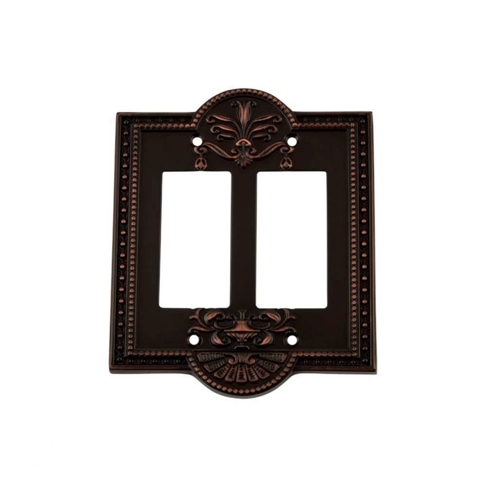 Nostalgic Warehouse Meadows Switch Plate with Double Rocker in Timeless Bronze