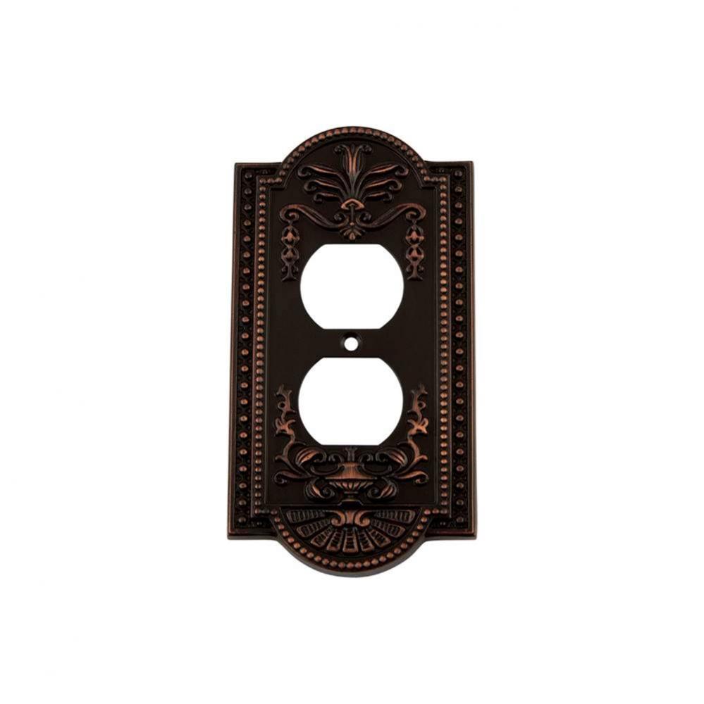 Nostalgic Warehouse Meadows Switch Plate with Outlet in Timeless Bronze