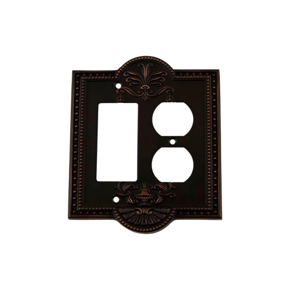 Nostalgic Warehouse Meadows Switch Plate with Rocker and Outlet in Timeless Bronze