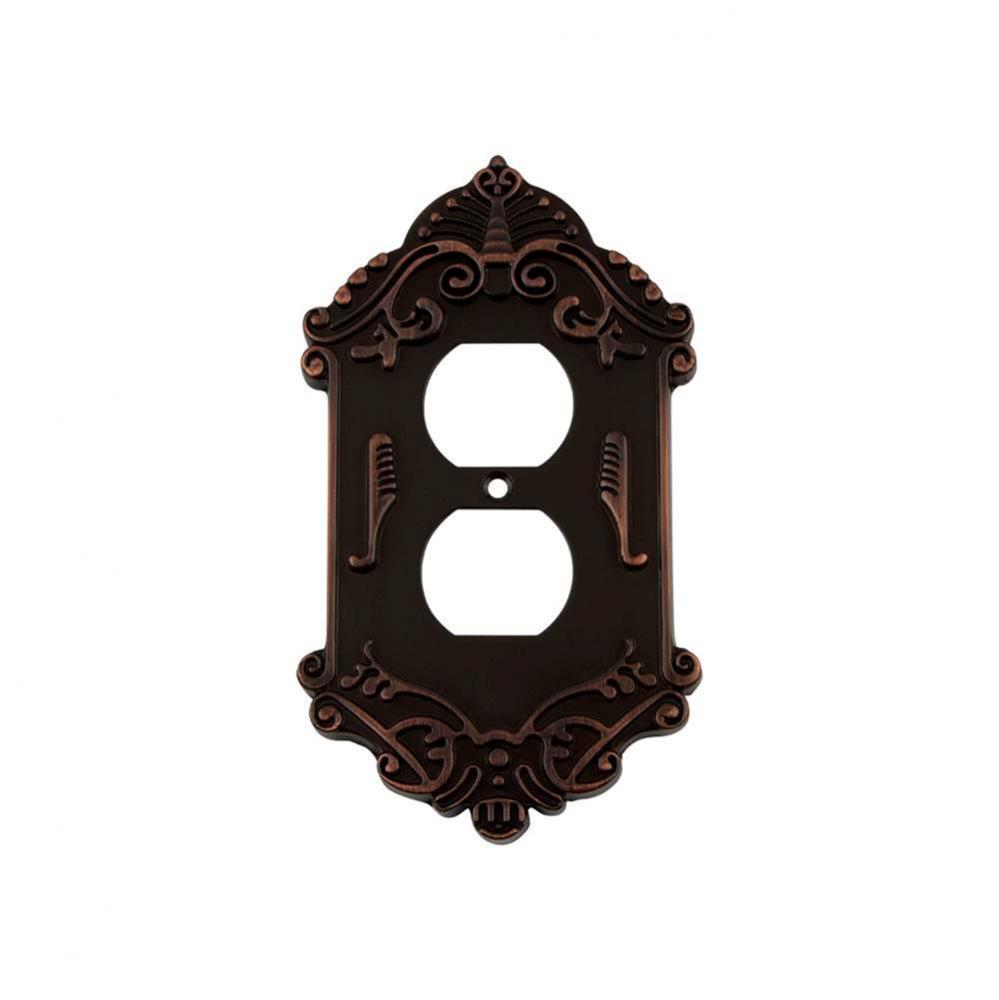 Nostalgic Warehouse Victorian Switch Plate with Outlet in Timeless Bronze