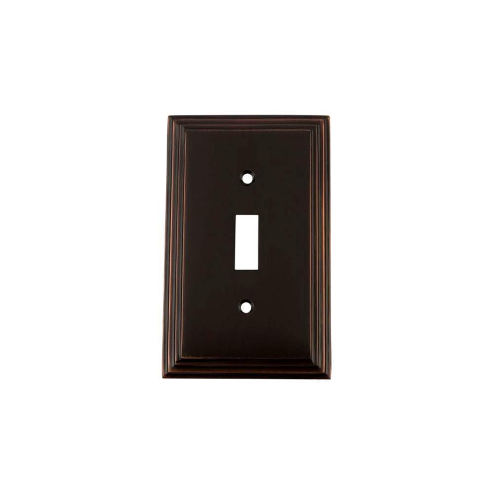 Nostalgic Warehouse Deco Switch Plate with Single Toggle in Timeless Bronze