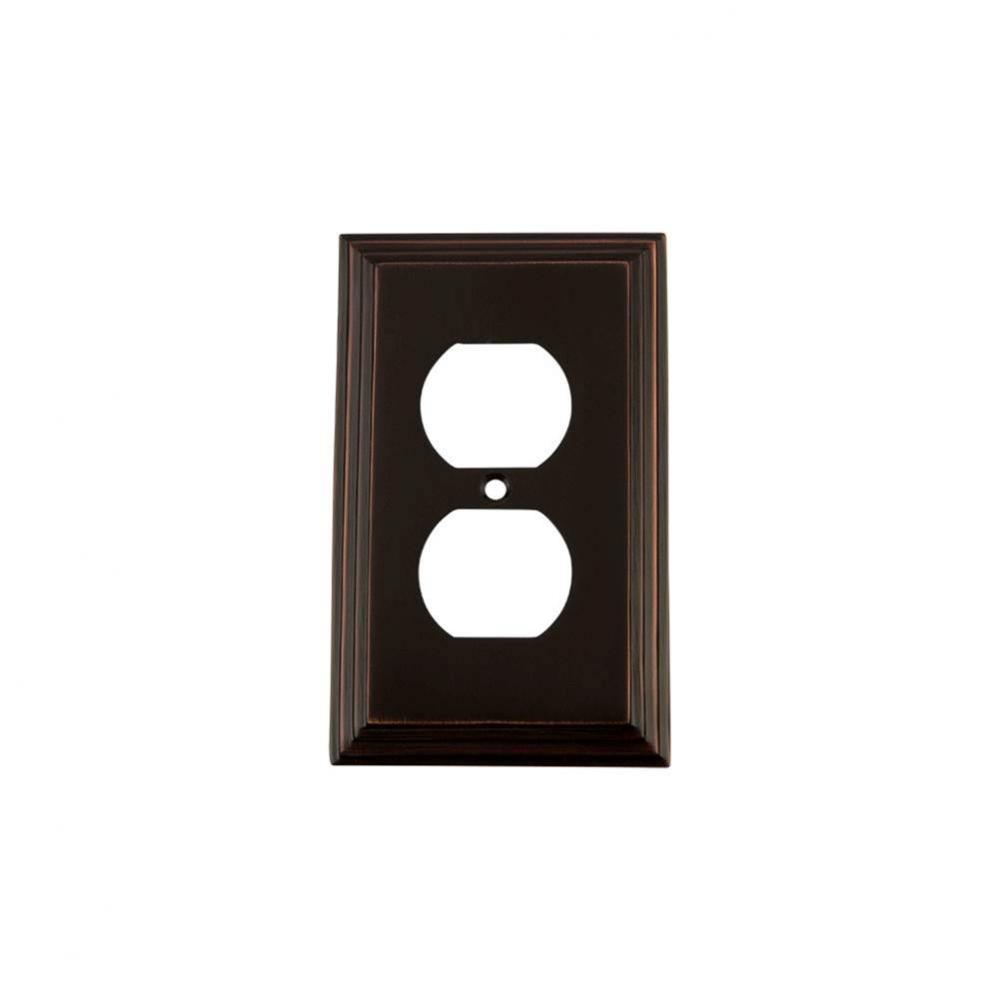 Nostalgic Warehouse Deco Switch Plate with Outlet in Timeless Bronze