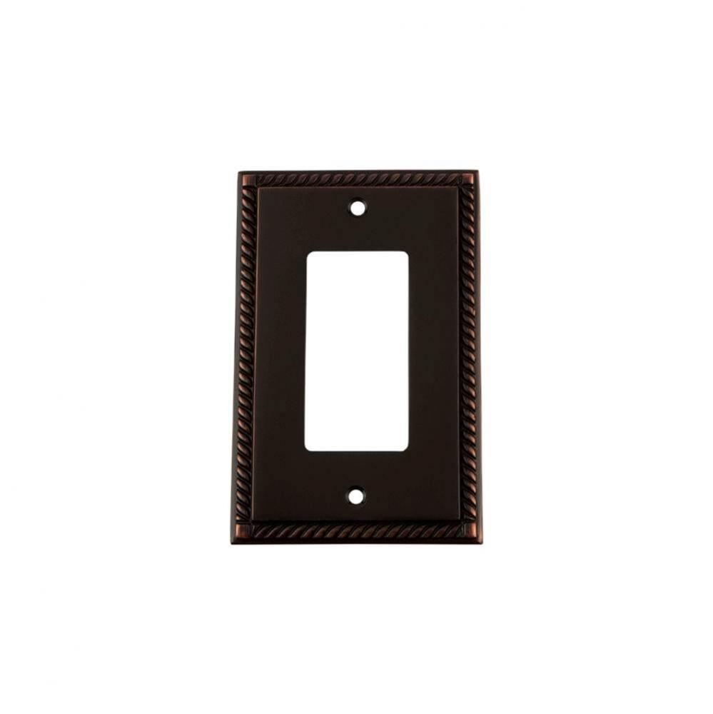 Nostalgic Warehouse Rope Switch Plate with Single Rocker in Timeless Bronze