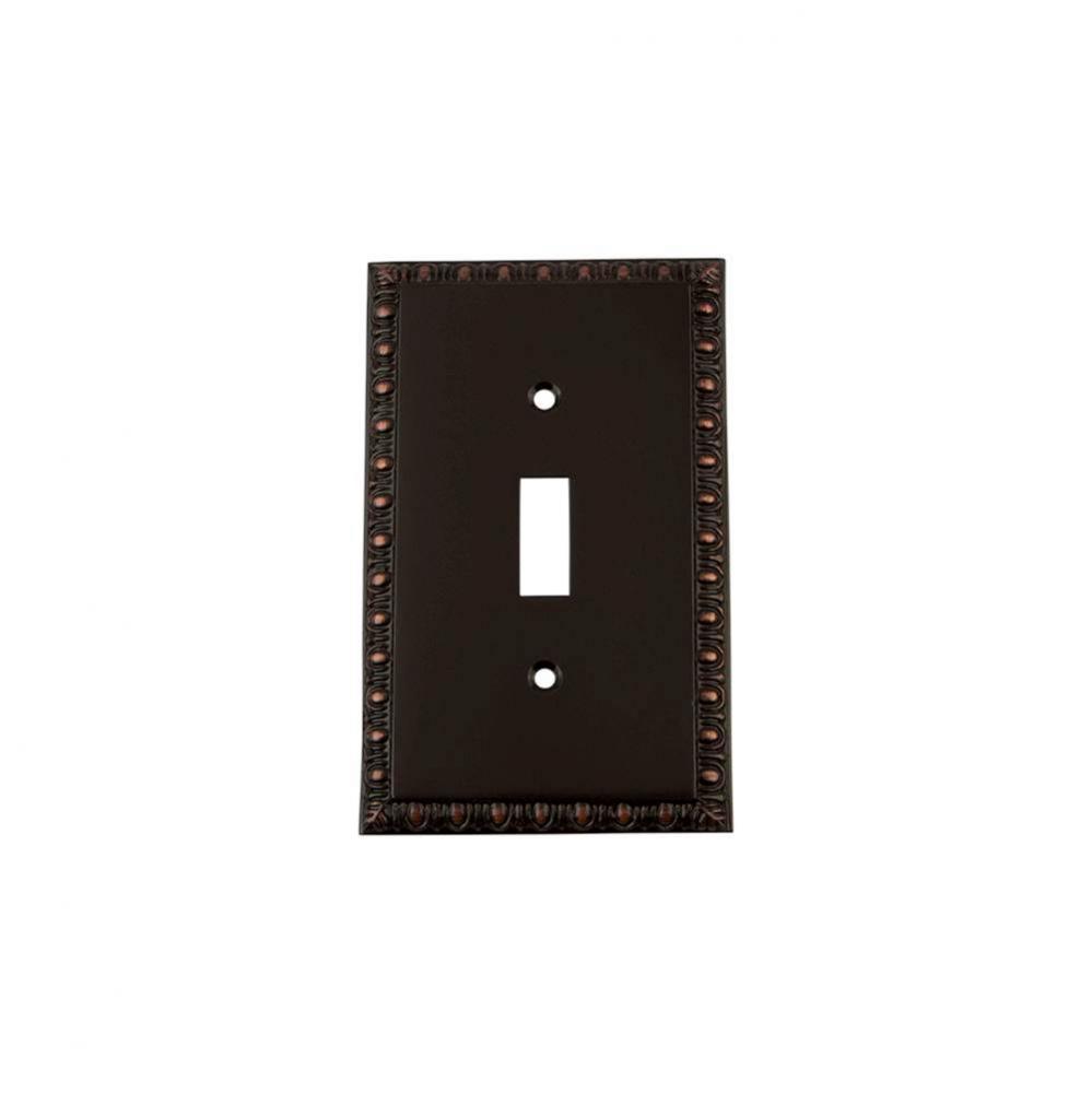 Nostalgic Warehouse Egg & Dart Switch Plate with Single Toggle in Timeless Bronze
