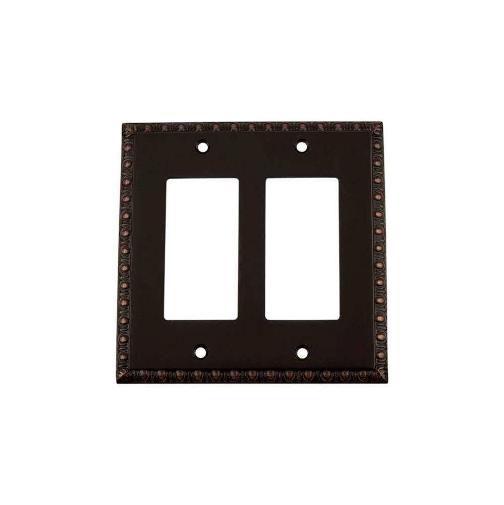 Nostalgic Warehouse Egg & Dart Switch Plate with Double Rocker in Timeless Bronze