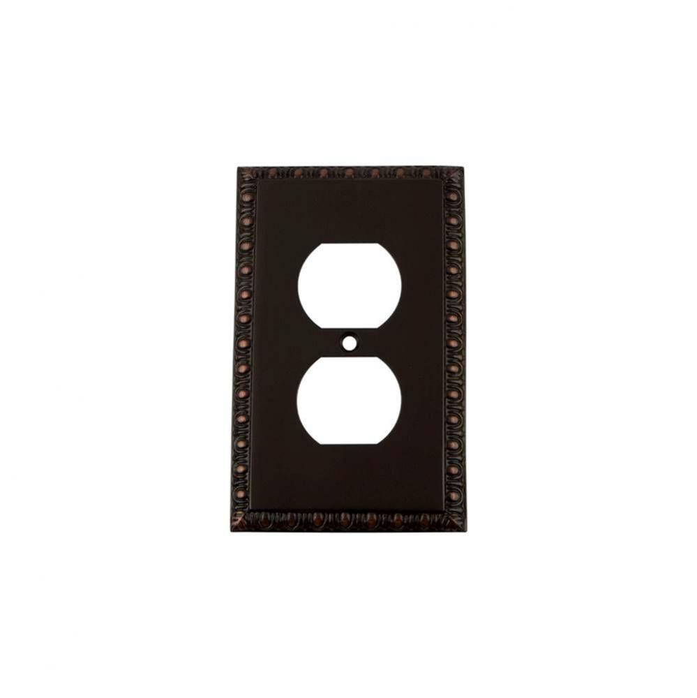 Nostalgic Warehouse Egg & Dart Switch Plate with Outlet in Timeless Bronze