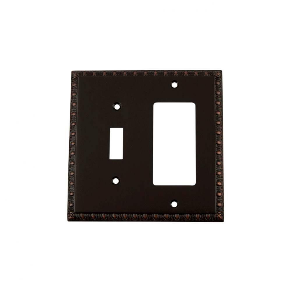 Nostalgic Warehouse Egg & Dart Switch Plate with Toggle and Rocker in Timeless Bronze