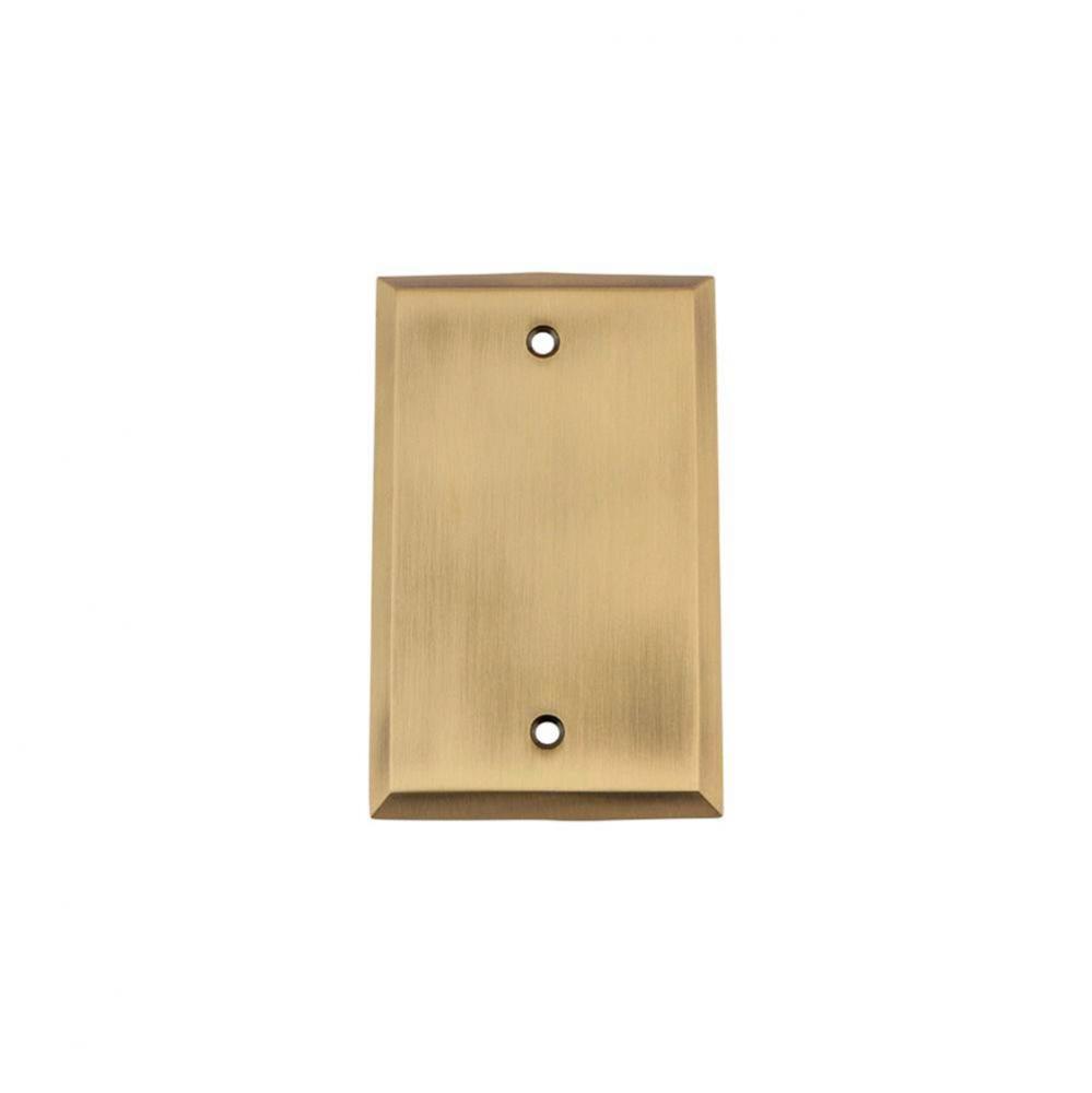 Nostalgic Warehouse New York Switch Plate with Blank Cover in Antique Brass