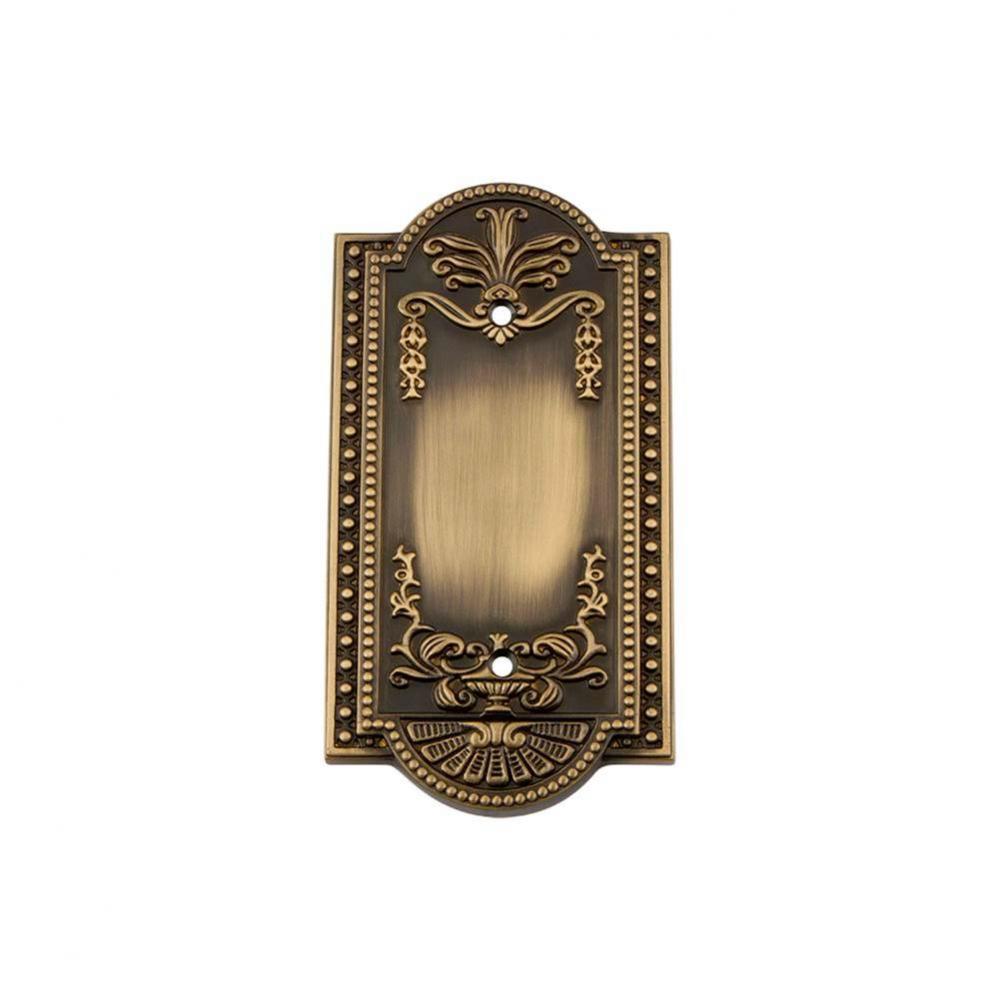 Nostalgic Warehouse Meadows Switch Plate with Blank Cover in Antique Brass