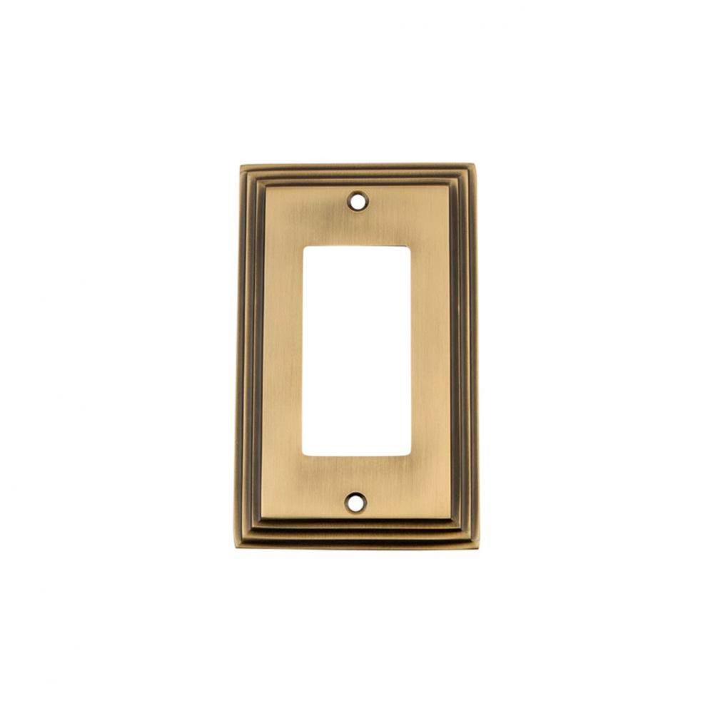 Nostalgic Warehouse Deco Switch Plate with Single Rocker in Antique Brass