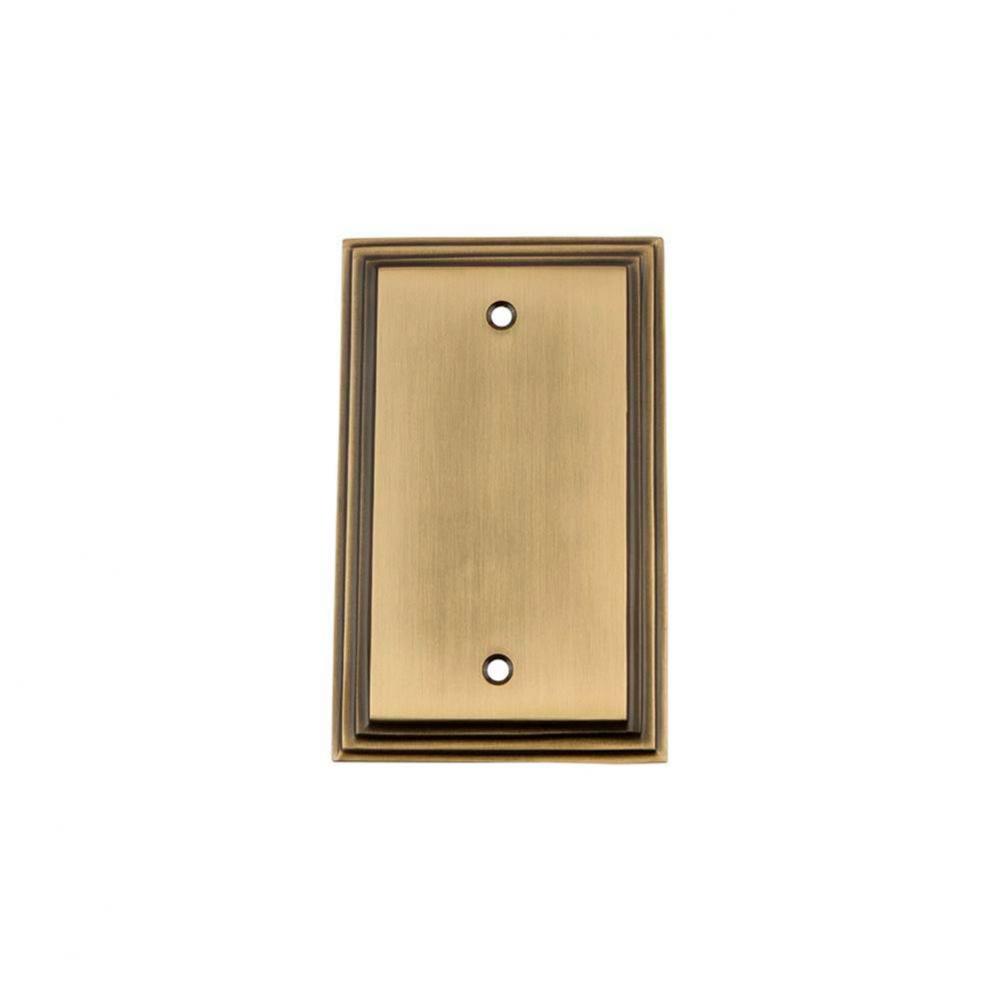 Nostalgic Warehouse Deco Switch Plate with Blank Cover in Antique Brass