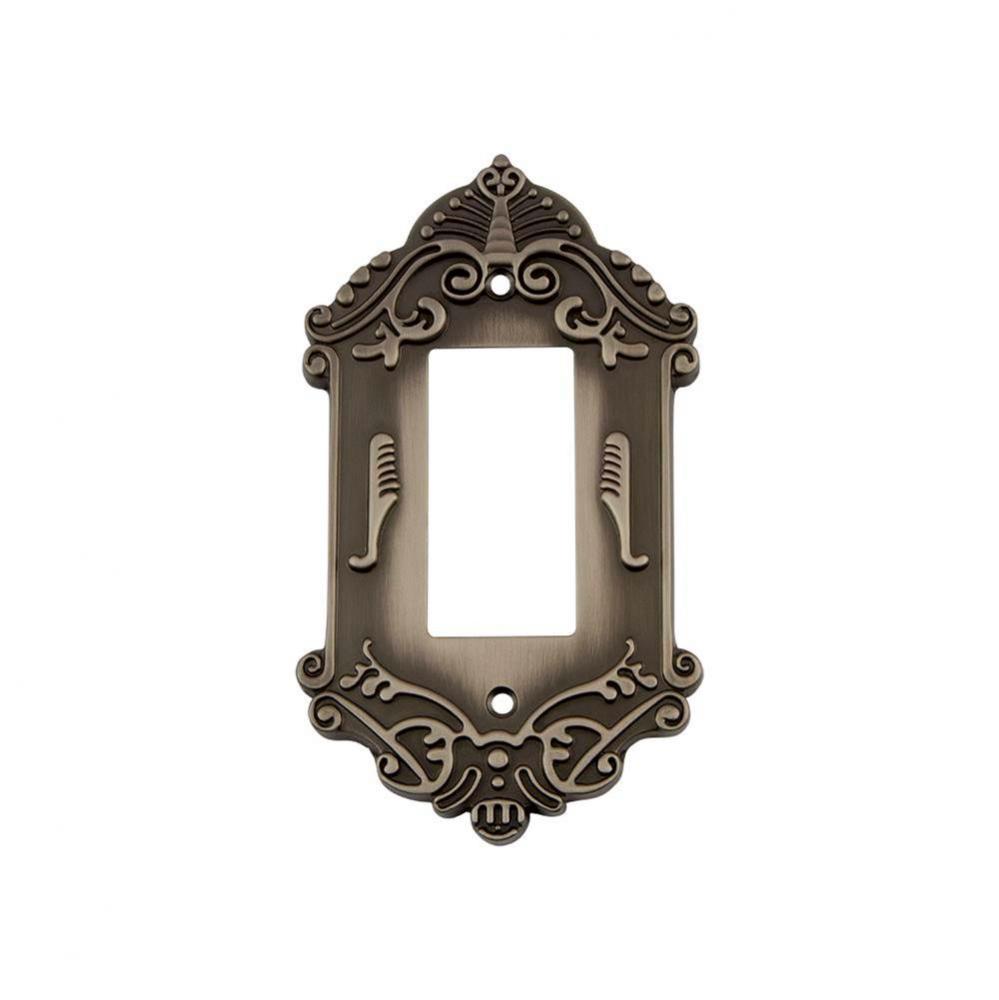 Nostalgic Warehouse Victorian Switch Plate with Single Rocker in Antique Pewter