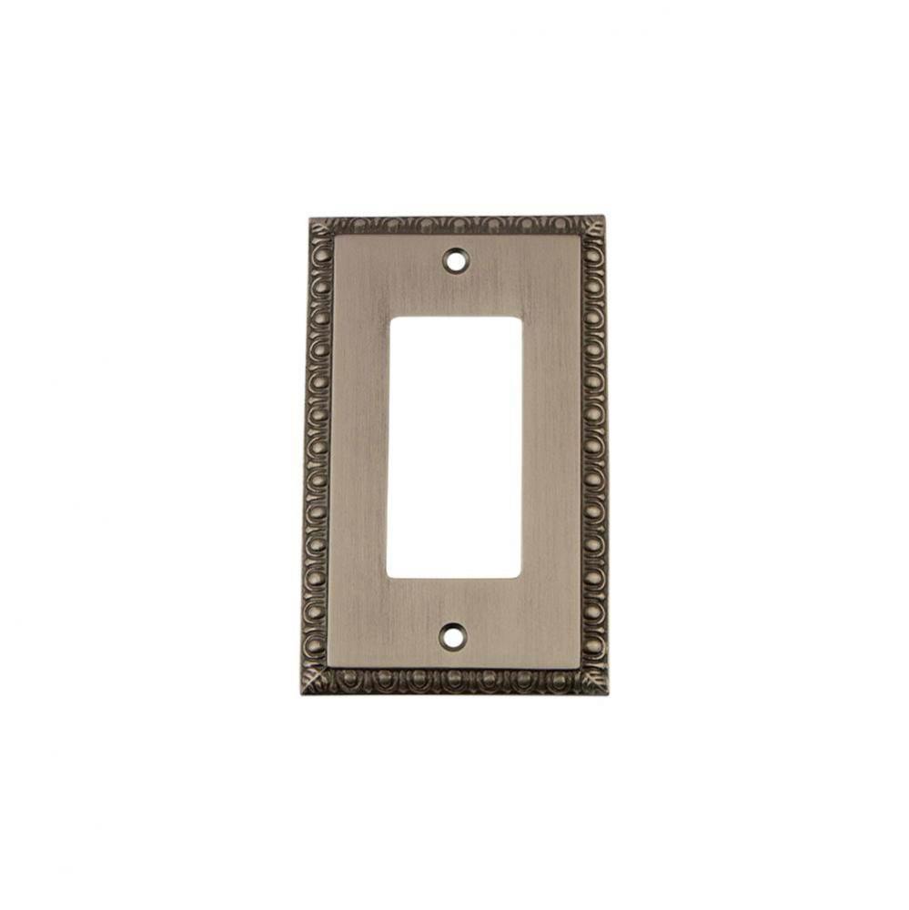 Nostalgic Warehouse Egg & Dart Switch Plate with Single Rocker in Antique Pewter