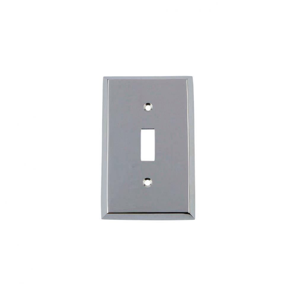 Nostalgic Warehouse New York Switch Plate with Single Toggle in Bright Chrome