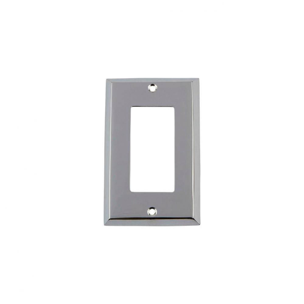 Nostalgic Warehouse New York Switch Plate with Single Rocker in Bright Chrome
