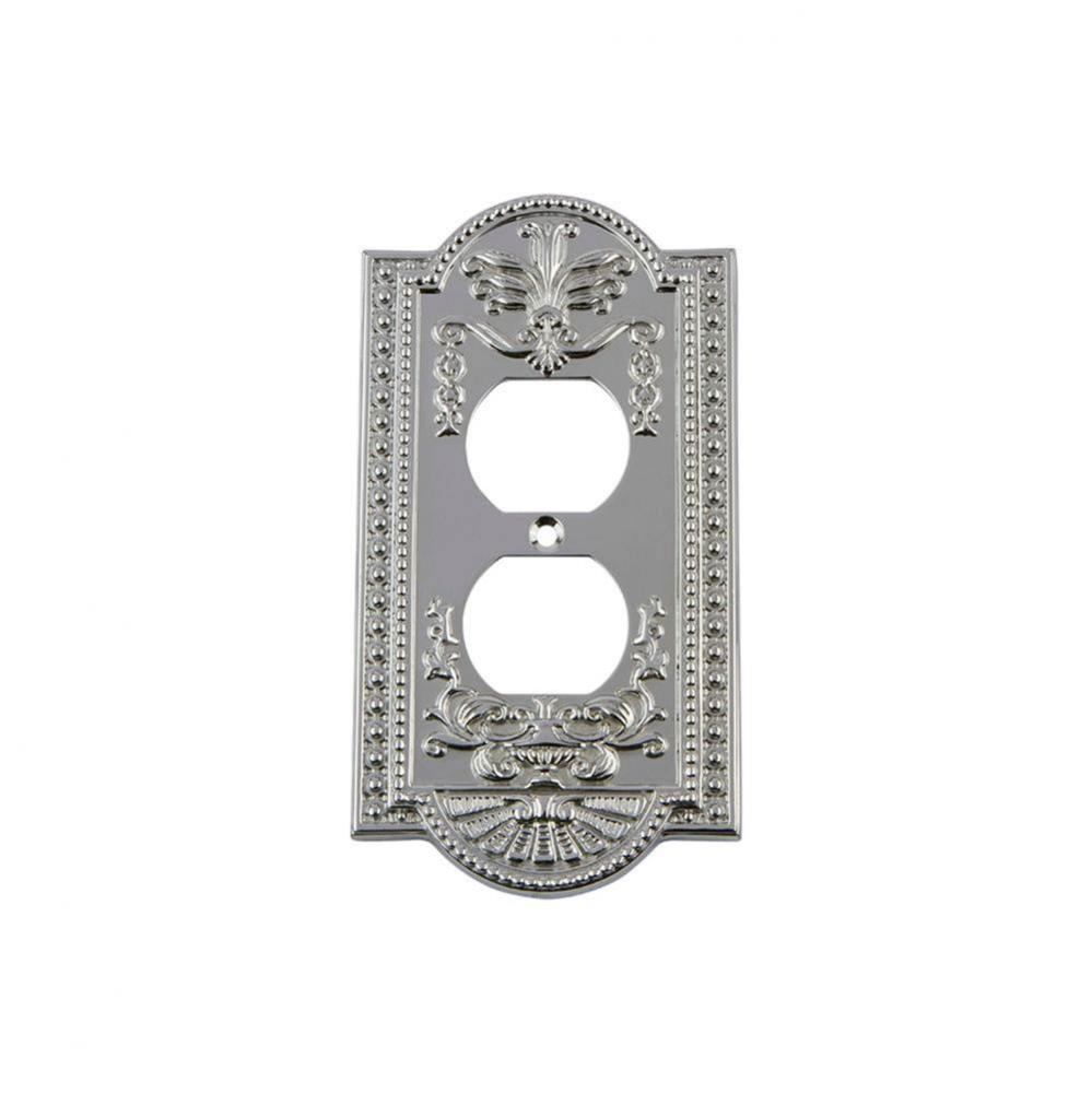 Nostalgic Warehouse Meadows Switch Plate with Outlet in Bright Chrome