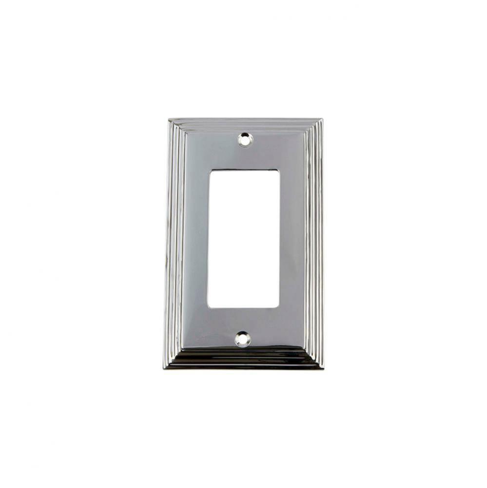 Nostalgic Warehouse Deco Switch Plate with Single Rocker in Bright Chrome