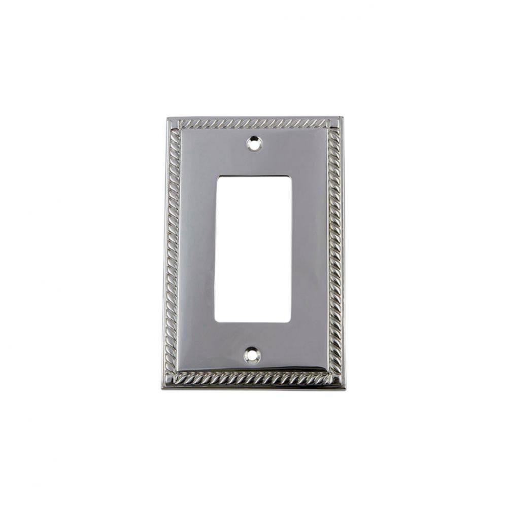 Nostalgic Warehouse Rope Switch Plate with Single Rocker in Bright Chrome