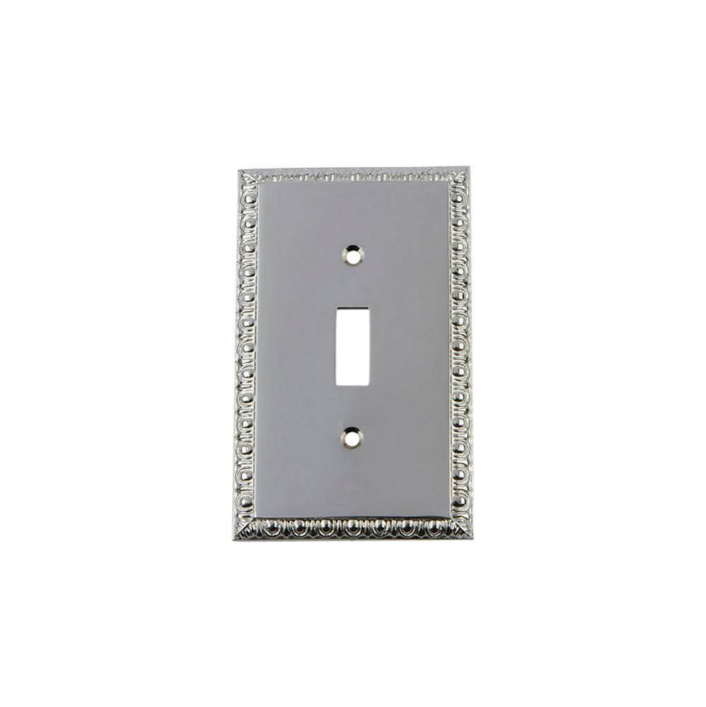 Nostalgic Warehouse Egg & Dart Switch Plate with Single Toggle in Bright Chrome