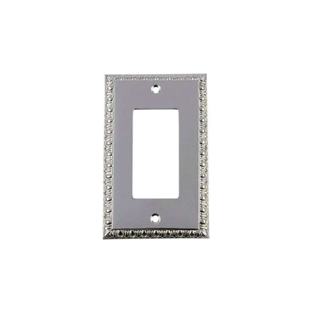 Nostalgic Warehouse Egg & Dart Switch Plate with Single Rocker in Bright Chrome