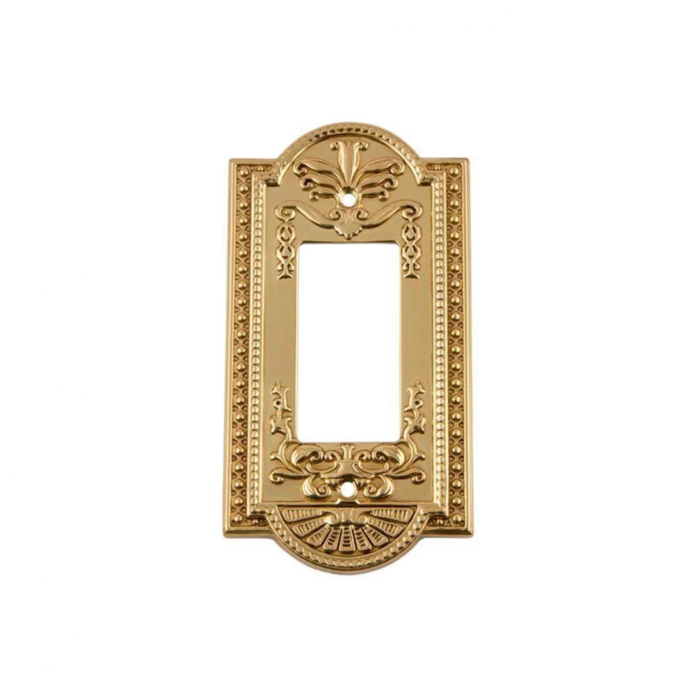 Nostalgic Warehouse Meadows Switch Plate with Single Rocker in Polished Brass
