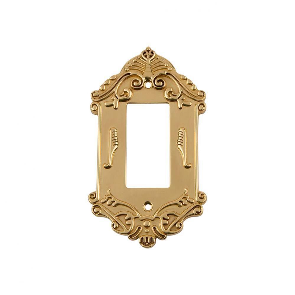 Nostalgic Warehouse Victorian Switch Plate with Single Rocker in Polished Brass