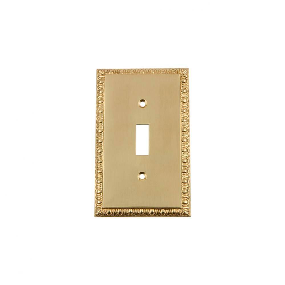 Nostalgic Warehouse Egg & Dart Switch Plate with Single Toggle in Polished Brass