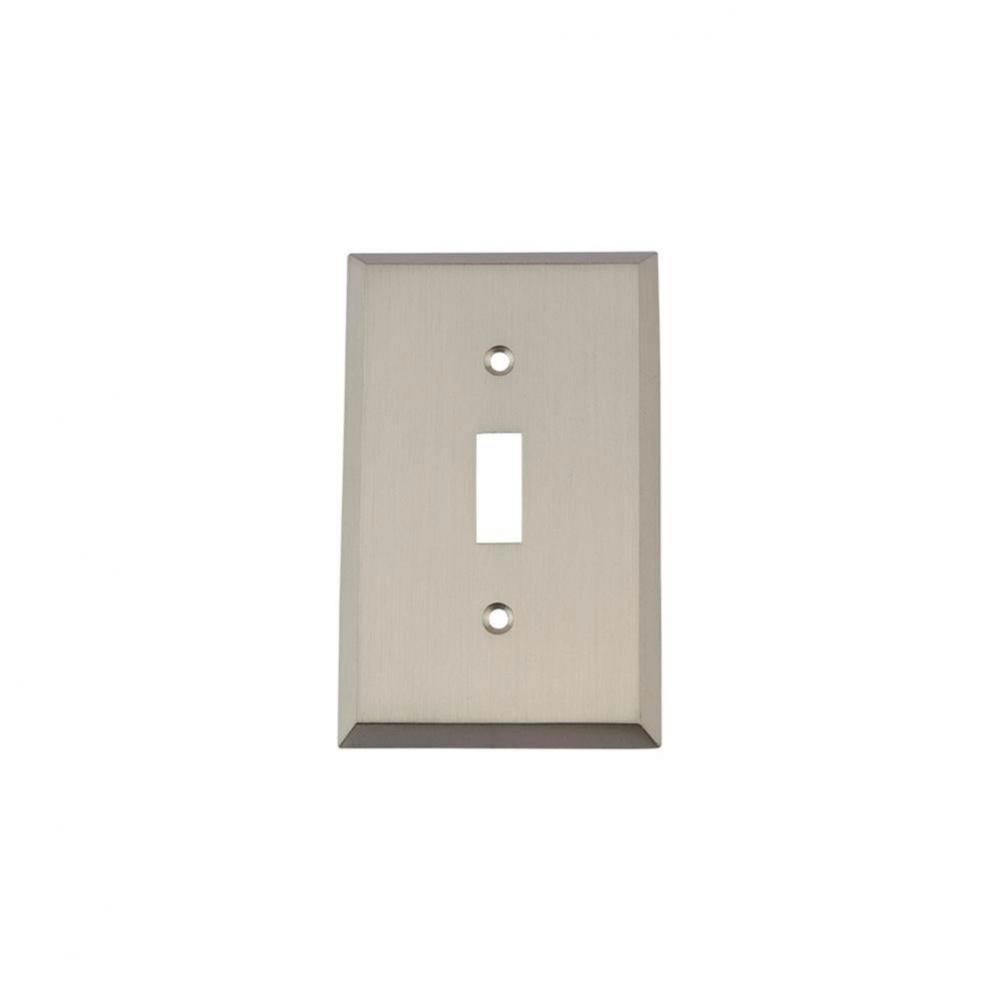 Nostalgic Warehouse New York Switch Plate with Single Toggle in Satin Nickel
