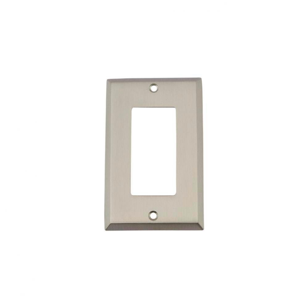 Nostalgic Warehouse New York Switch Plate with Single Rocker in Satin Nickel