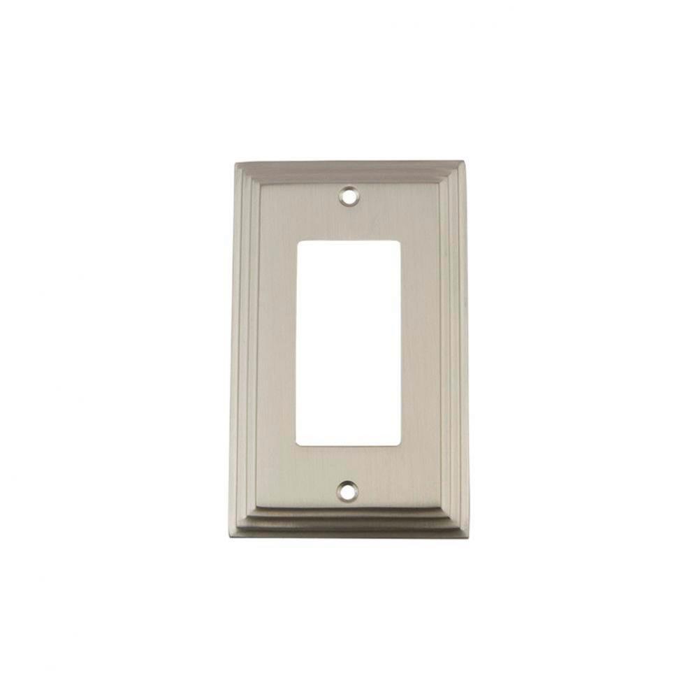 Nostalgic Warehouse Deco Switch Plate with Single Rocker in Satin Nickel