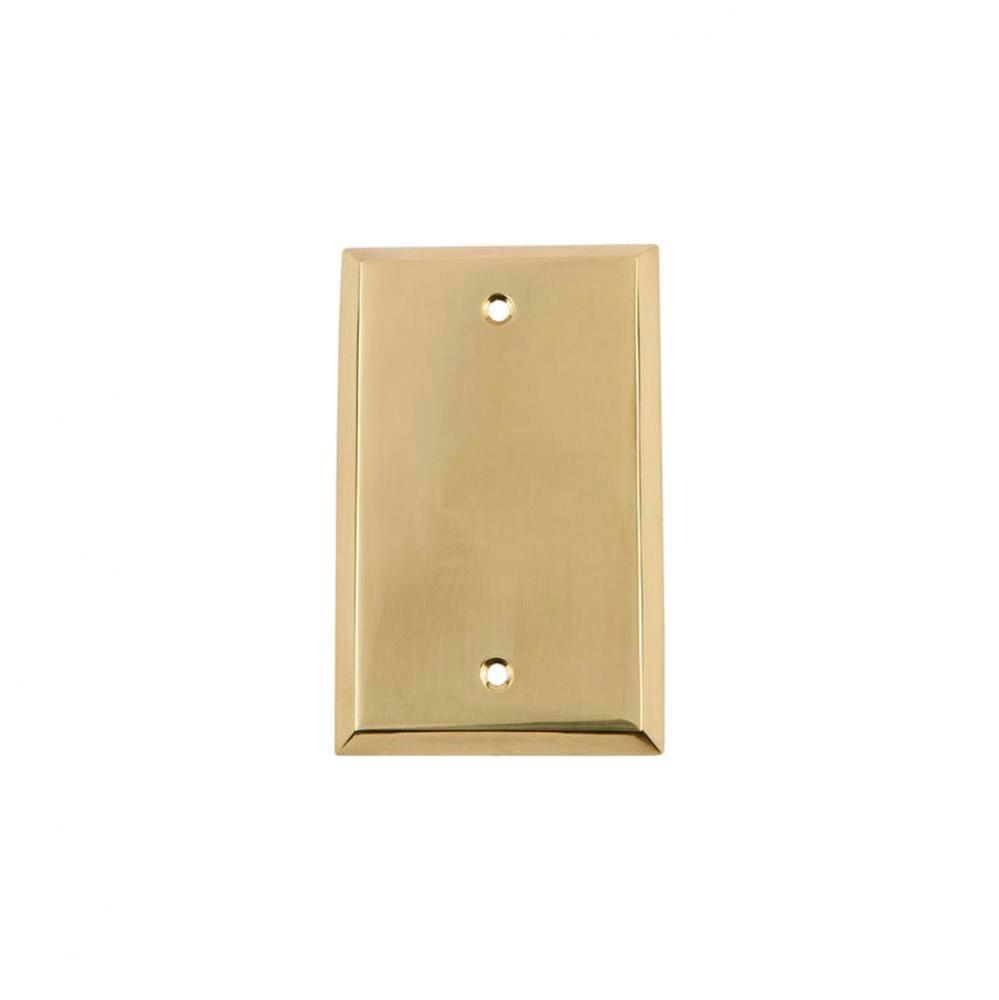 Nostalgic Warehouse New York Switch Plate with Blank Cover in Unlacquered Brass