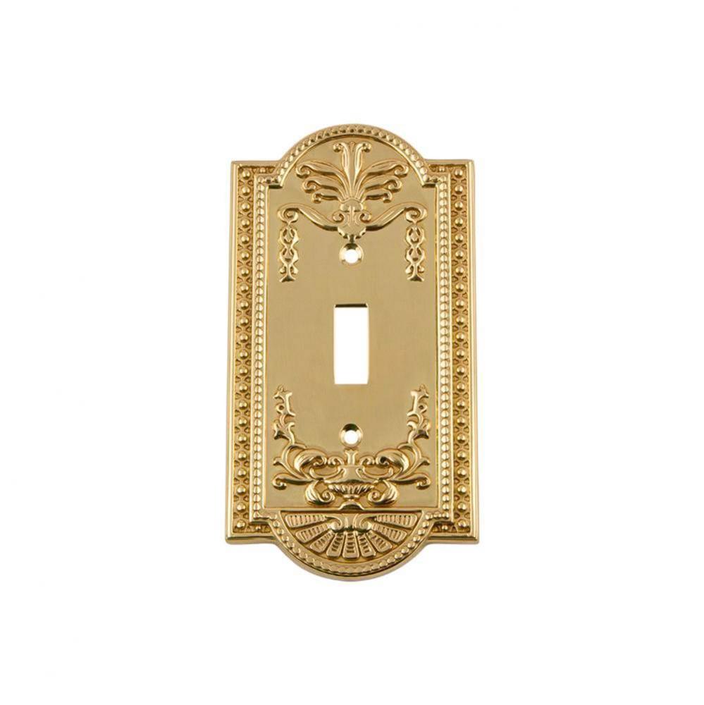 Nostalgic Warehouse Meadows Switch Plate with Single Toggle in Unlacquered Brass