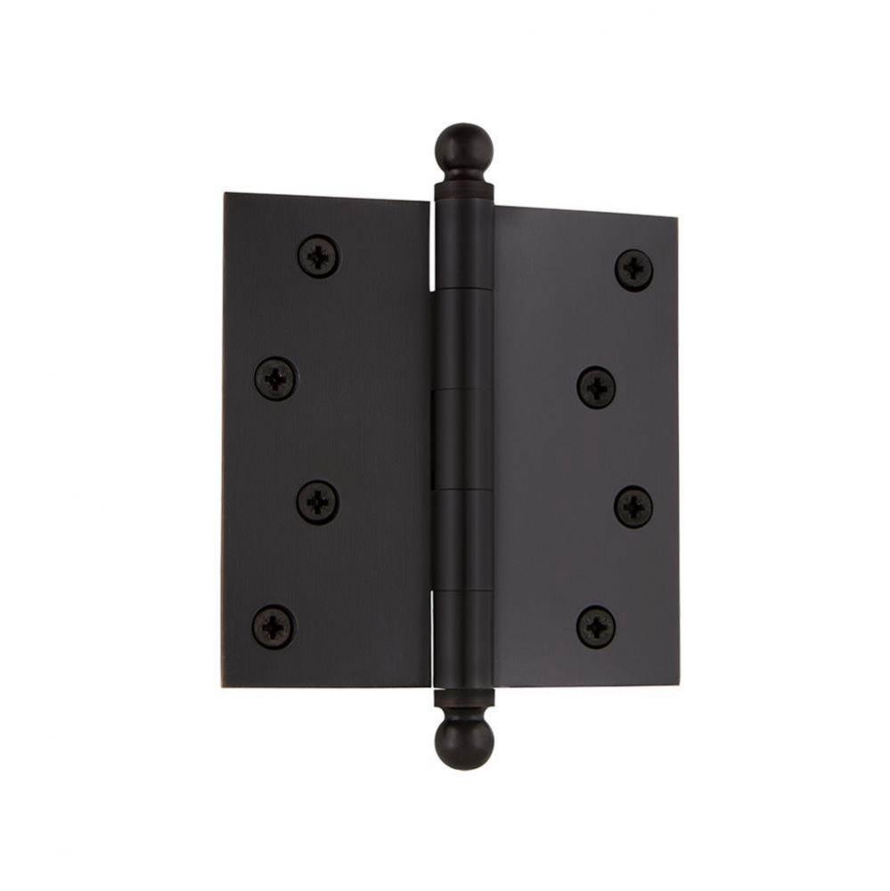 Nostalgic Warehouse 4'' Ball Tip Residential Hinge with Square Corners in Oil-Rubbed Bro