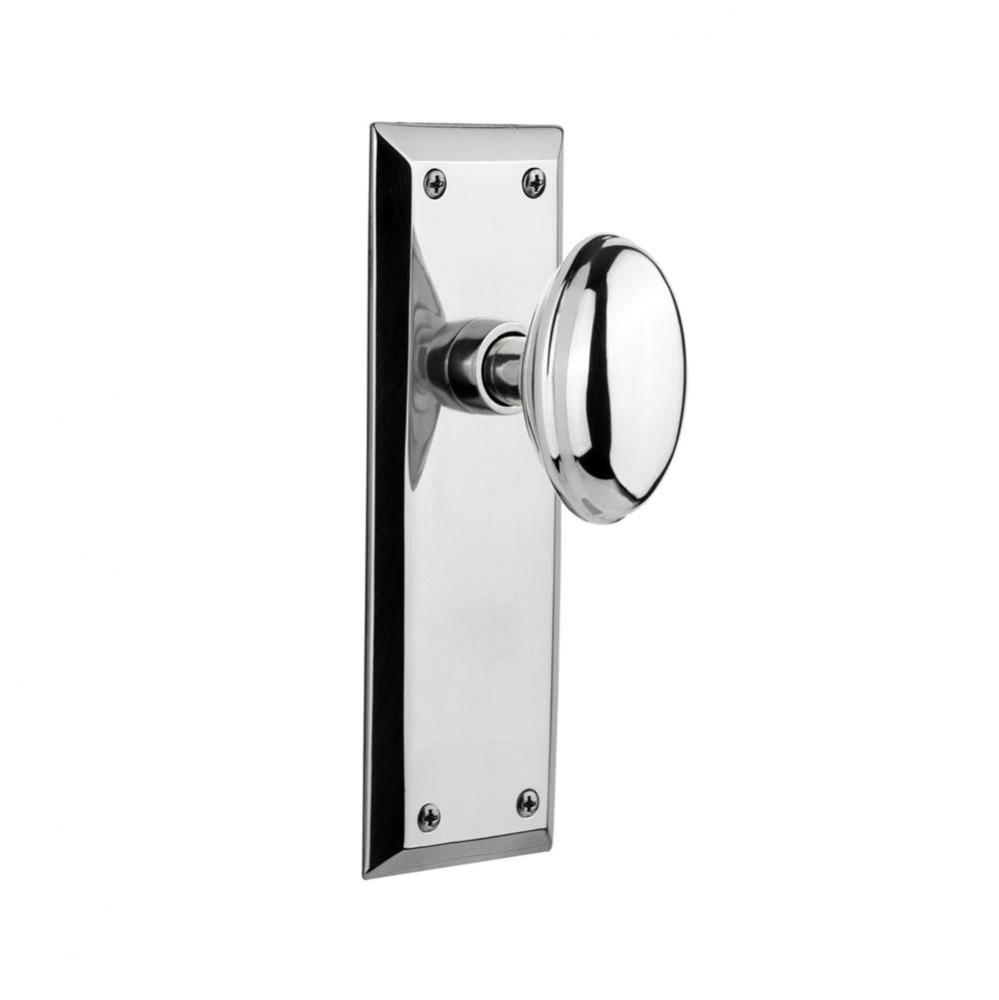 Nostalgic Warehouse New York Plate Passage Homestead Door Knob in Bright Chrome