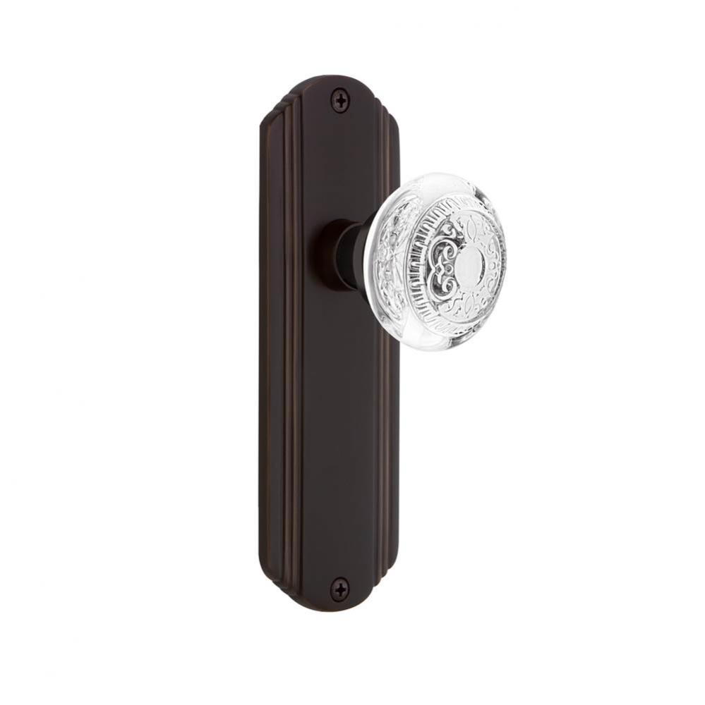Nostalgic Warehouse Deco Plate Passage Crystal Egg & Dart Knob in Timeless Bronze