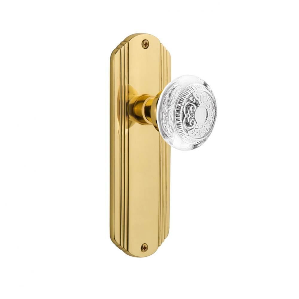 Nostalgic Warehouse Deco Plate Passage Crystal Egg & Dart Knob in Unlacquered Brass