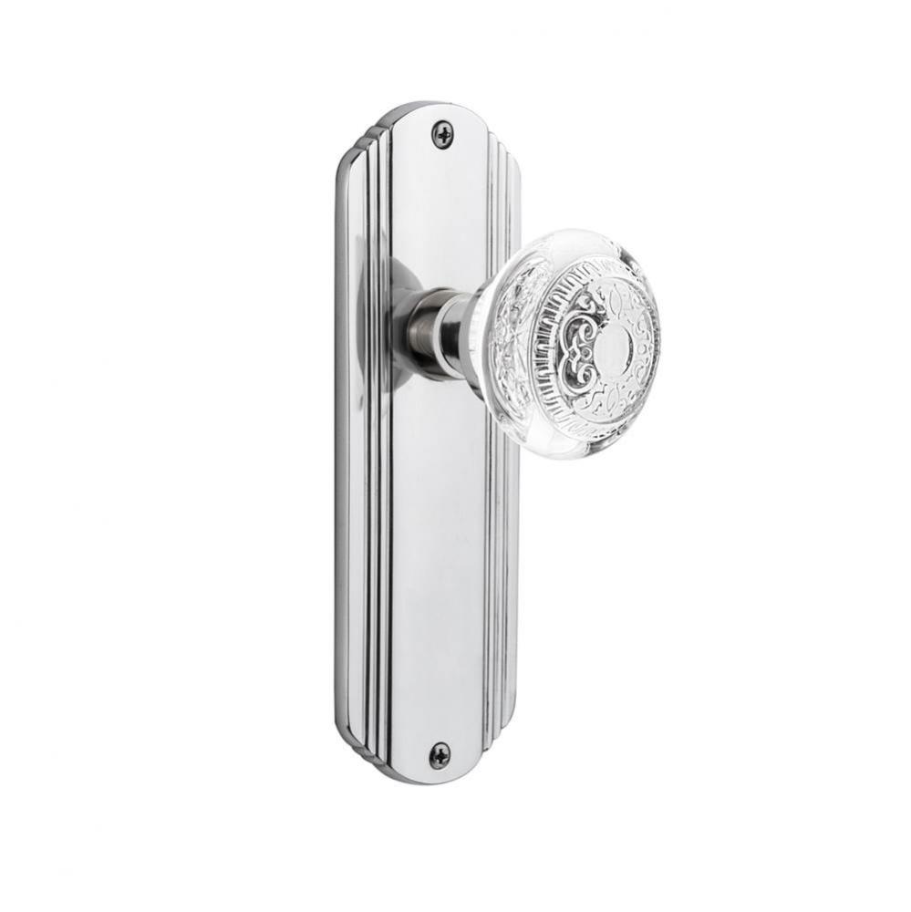Nostalgic Warehouse Deco Plate Passage Crystal Egg & Dart Knob in Bright Chrome